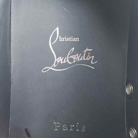 Christian Louboutin MENS Rantulow Orlato Crocodile Black Patent Sneaker - Picture 9 of 10